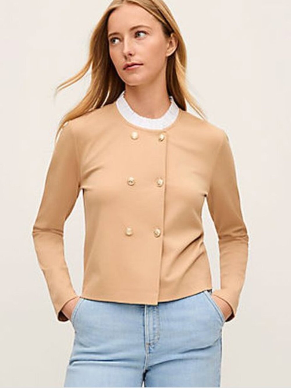 Ruffle Collar Knit Jacket
